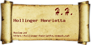 Hollinger Henrietta névjegykártya